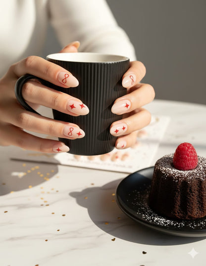 Festive Red Bow Nail Art Set