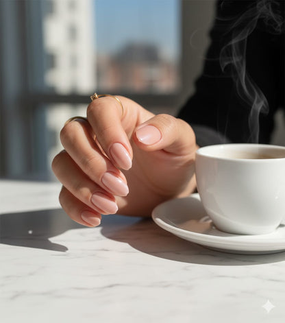 Elegant Nude Press-On Nails | Long-Lasting & Easy to Apply in Soft Nude Color.