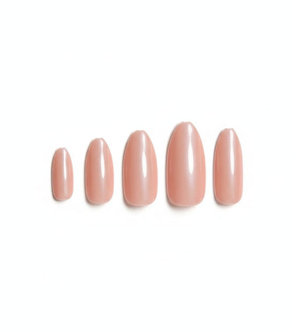 Elegant Nude Press-On Nails | Long-Lasting & Easy to Apply in Soft Nude Color.