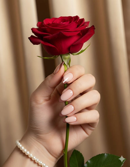 Mocha Elegance French Tip Press-On Nails