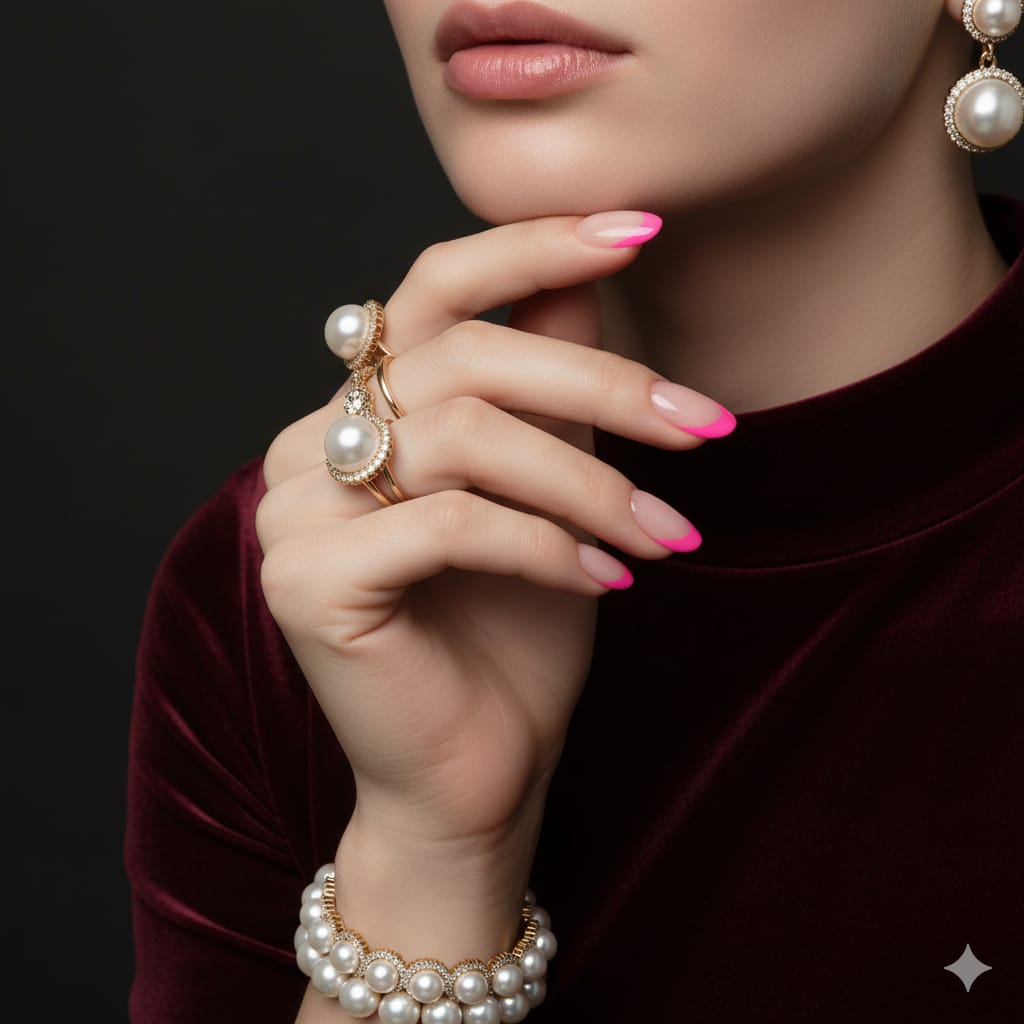 Smooth - Trendy Pink Edge Stick-On Nails