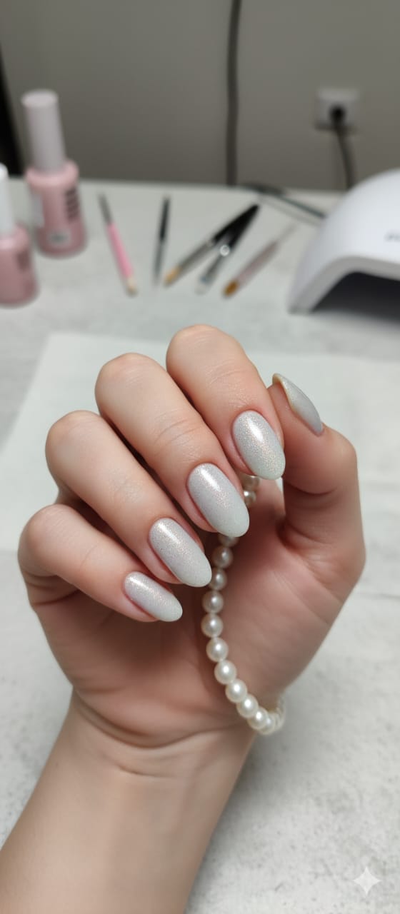 Silver Mist Elegant Nail Shade – Subtle & Shimmery Finish