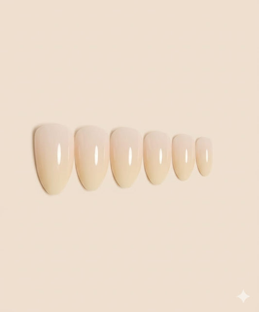 Classic Nude Press-On Nails – Glossy Almond Shape