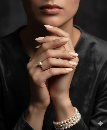 Classic Nude Press-On Nails – Glossy Almond Shape