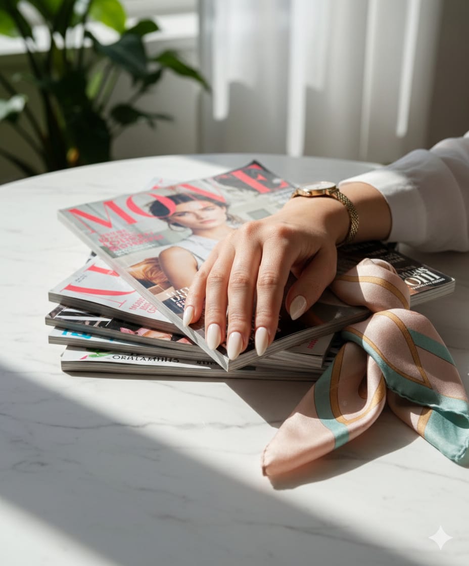 Classic Nude Press-On Nails – Glossy Almond Shape