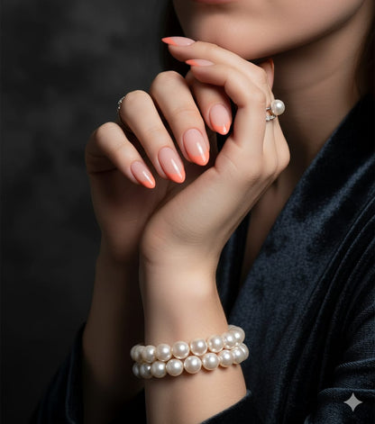 Stylish Coral Ombre Press-On Nails - 12 Pcs Set