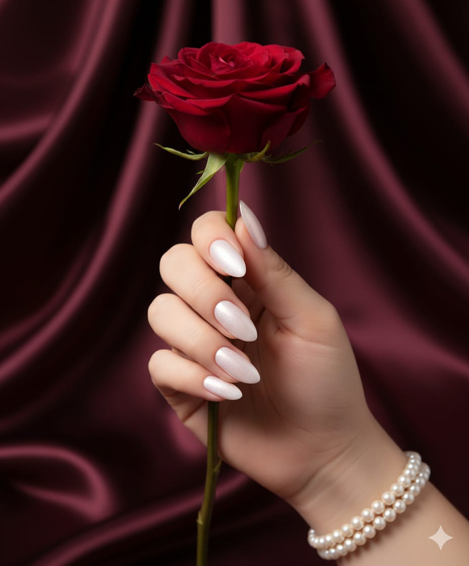 Pearl Glaze Press-On Nails – Elegant Shimmer Finish.