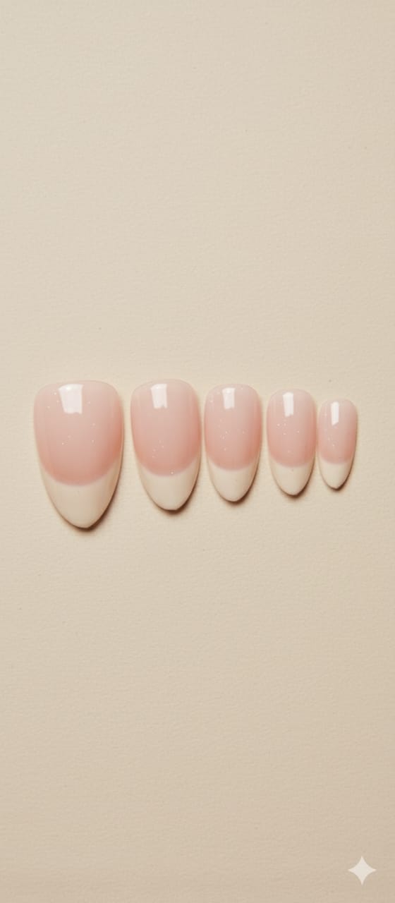 Classic Soft Curve French Tip Press-On Nails – Short & Chic