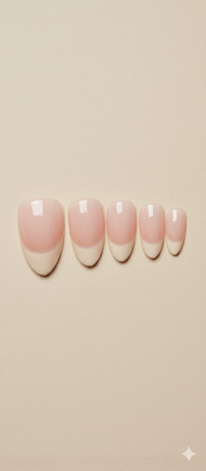 Classic Soft Curve French Tip Press-On Nails – Short & Chic