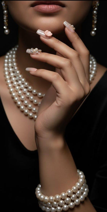 Luxury Pink Glitter 3D Designer Artificial Nails – Premium Nail Art Set